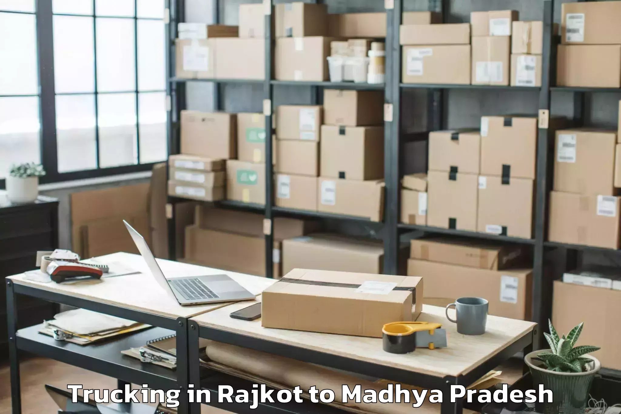 Rajkot to Jiwaji University Gwalior Trucking Booking